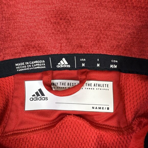 Adidas Sweatshirt Men's Medium Red 1/4 Zip Long Sleeve Pullover Performance - Picture 6 of 12